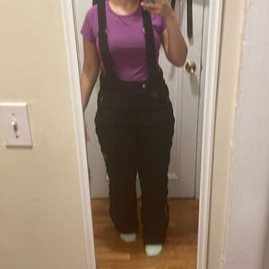 Descente men’s black skiing overall bib mountaineering gear snowboarding size 36